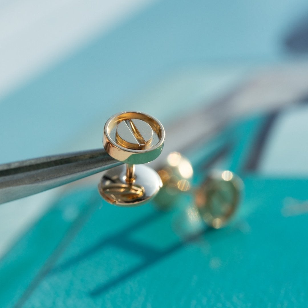 [Elara jewelsry ]LOVE EARRINGS PINK GOLD 10MM