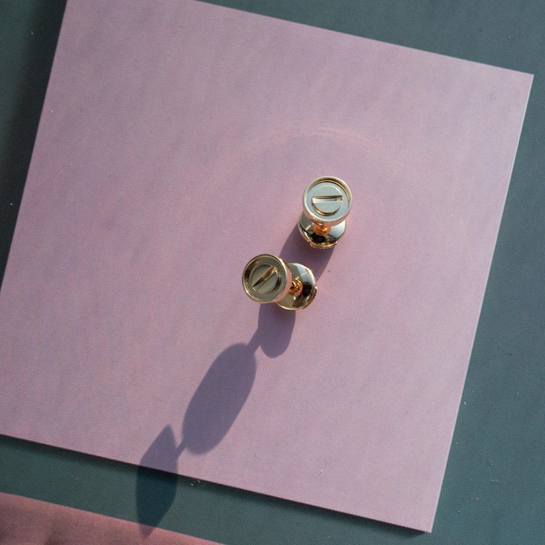 [Elara jewelsry ]LOVE EARRINGS PINK GOLD 10MM
