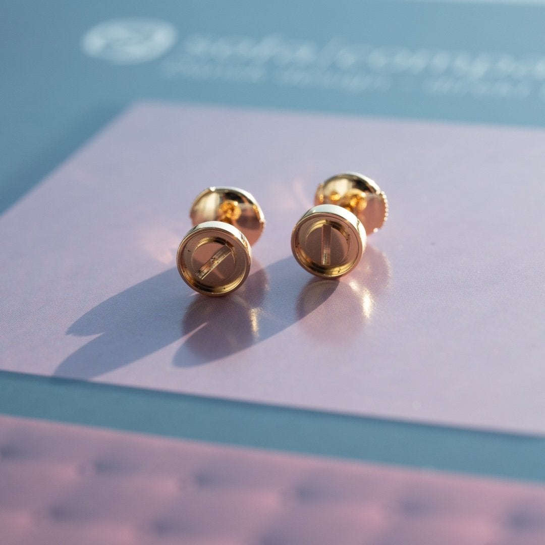 [Elara jewelsry ]LOVE EARRINGS PINK GOLD 10MM