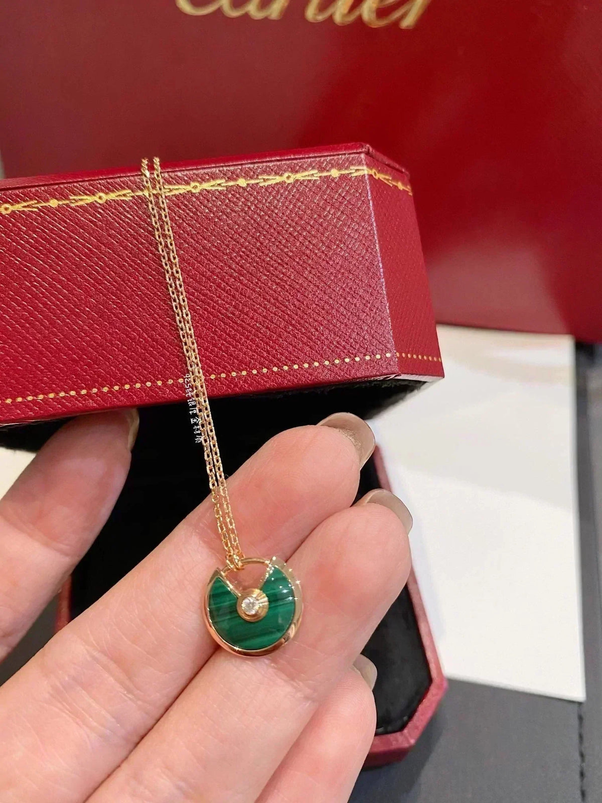 [Elara jewelsry ]AMULETTE ROSE GOLD MALACHITE NECKLACE