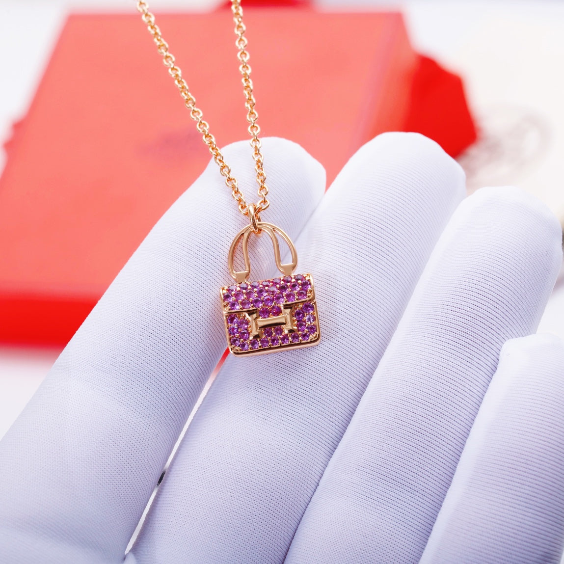 [Elara jewelsry ]CONSTANCE PEDANT PURPLE DIAMOND NECKLACE