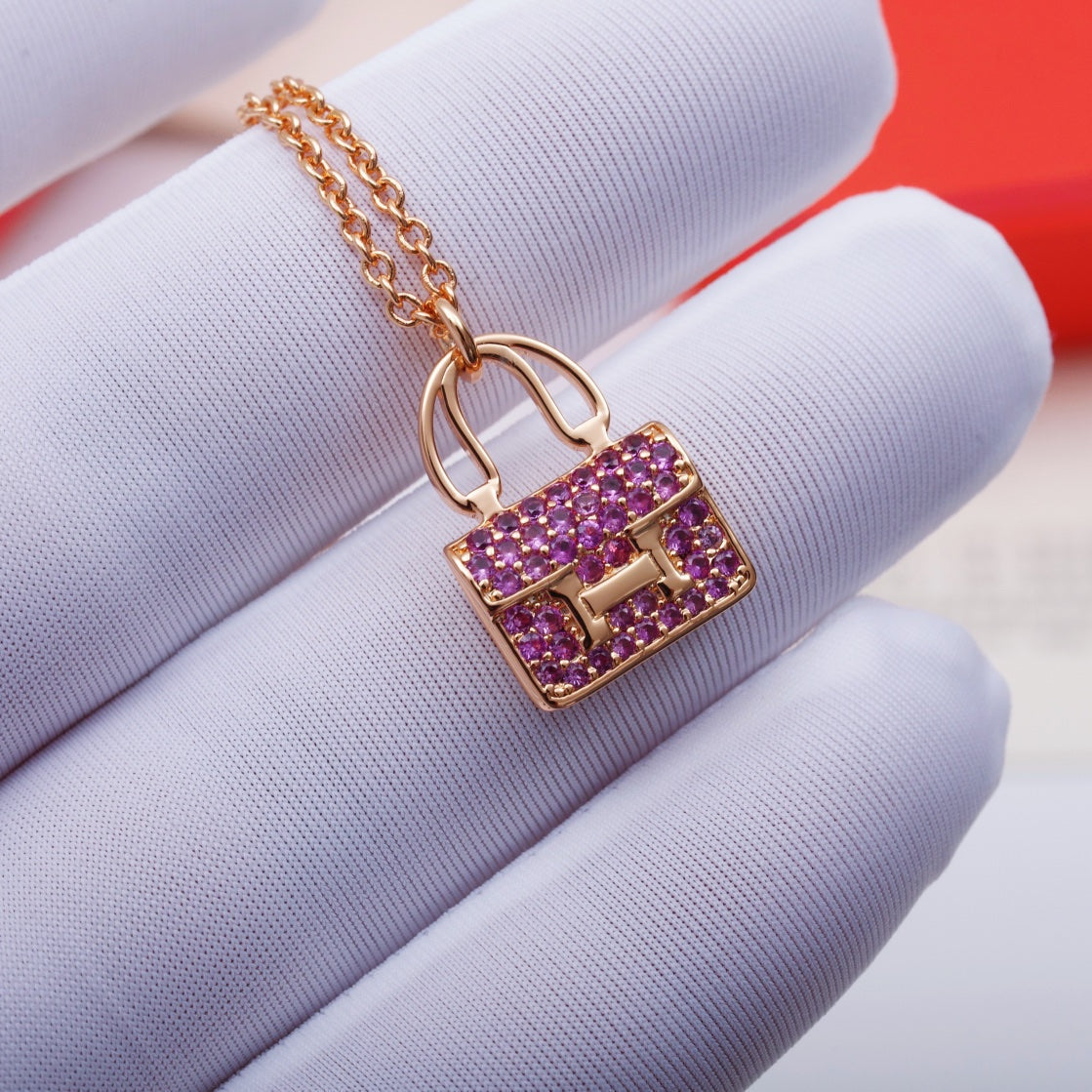 [Elara jewelsry ]CONSTANCE PEDANT PURPLE DIAMOND NECKLACE