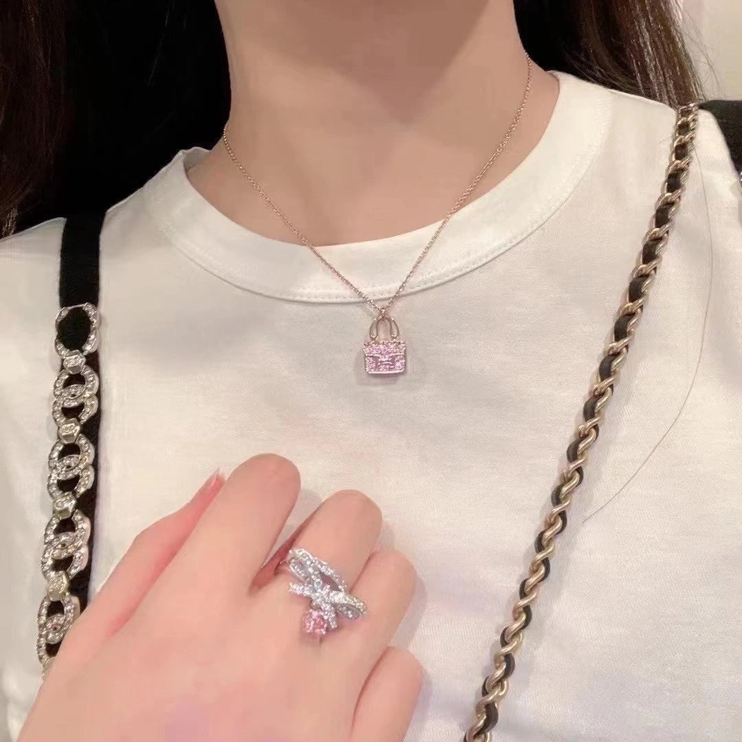 [Elara jewelsry ]CONSTANCE PEDANT PURPLE DIAMOND NECKLACE