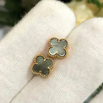 [Elara jewelsry ]CLOVER MINI 9.5MM GRAY MOP EARRINGS