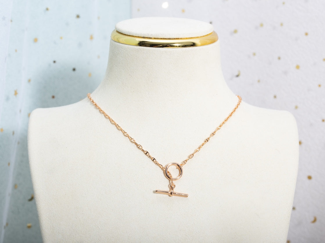 [Elara jewelsry ]ECHAPPEE NECKLACE PINK GOLD