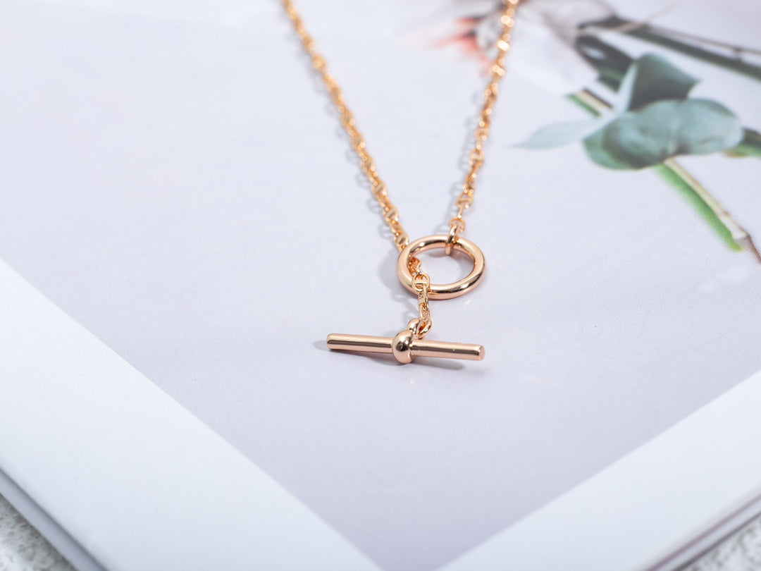 [Elara jewelsry ]ECHAPPEE NECKLACE PINK GOLD
