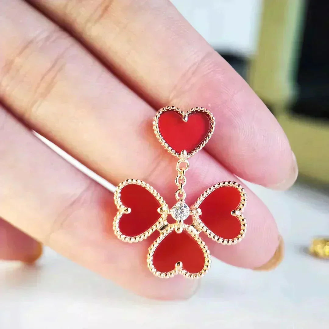 [Elara jewelsry ]SWEET CLOVER CARNELIAN EARRINGS