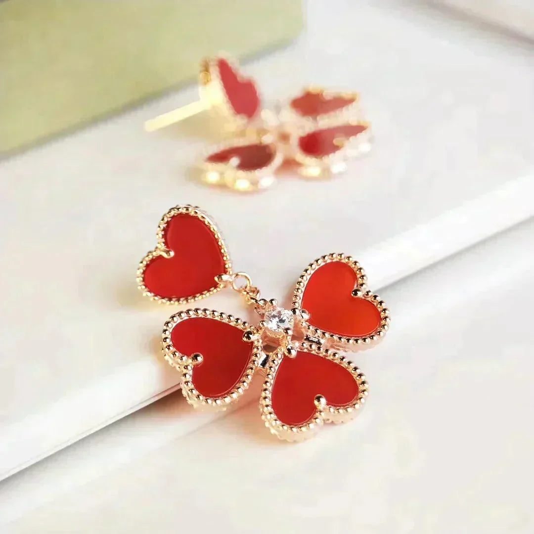 [Elara jewelsry ]SWEET CLOVER CARNELIAN EARRINGS