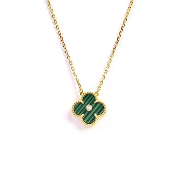 [Elara jewelsry ]CLOVER 15MM DIAMOND TURQUOISE NECKLACE
