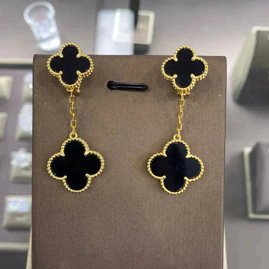 [Elara jewelsry ]CLOVER 2 MOTIFS  EARRINGS (MULTIPLE CHOICESC