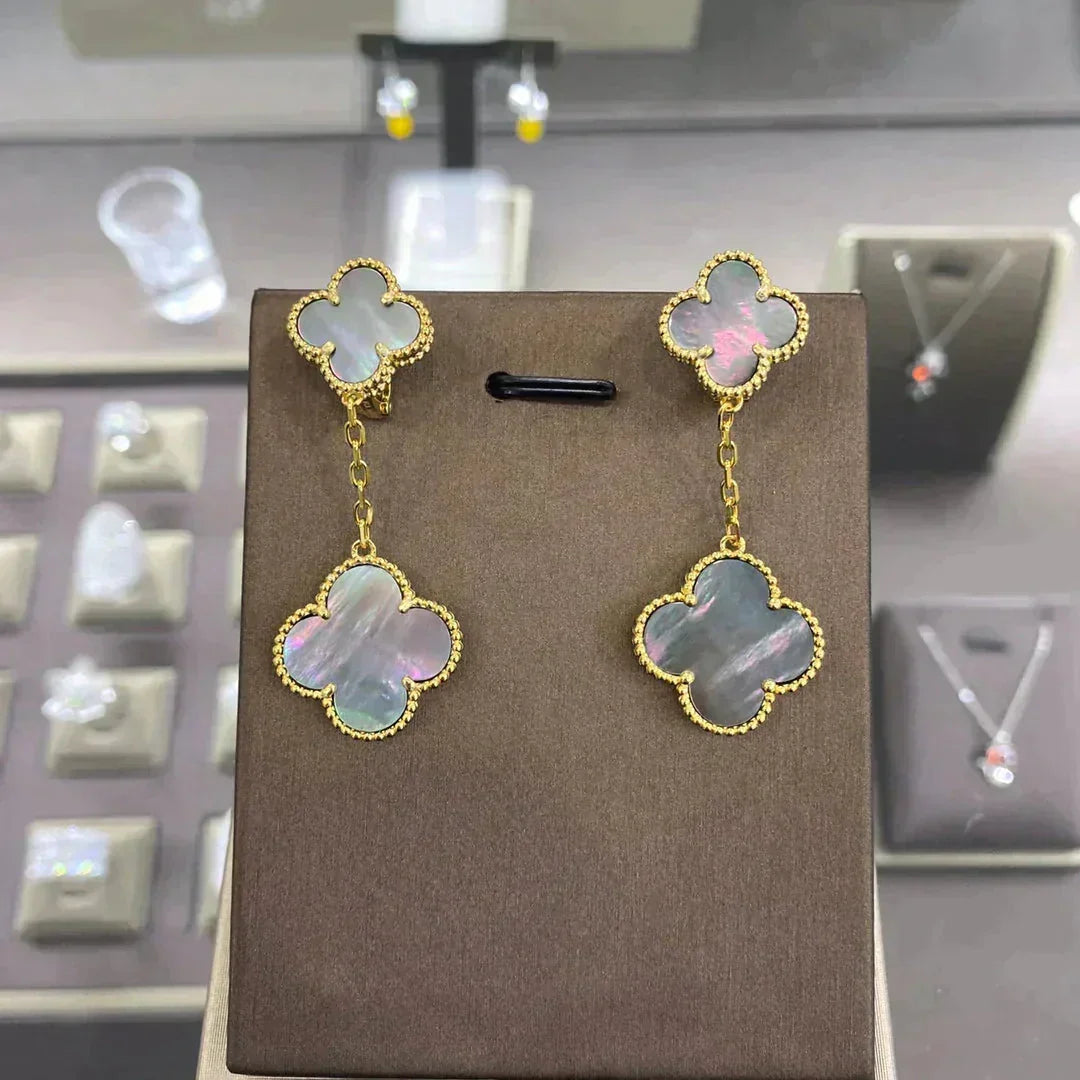 [Elara jewelsry ]CLOVER 2 MOTIFS  EARRINGS (MULTIPLE CHOICESC