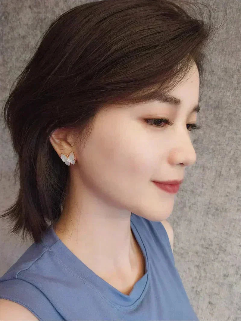 [Elara jewelsry ]BUTTERFLY MOP DIAMOND EARRINGS