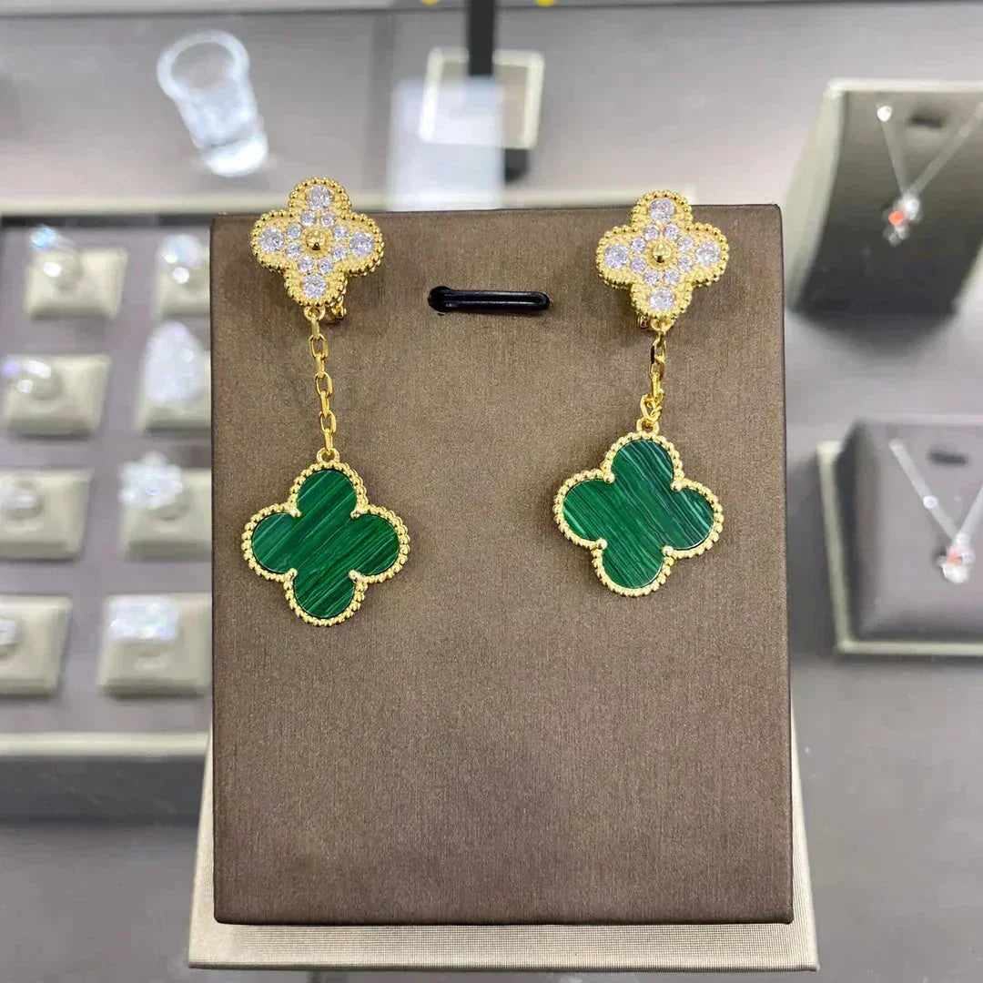 [Elara jewelsry ]CLOVER  2 MOTIFS  DIAMOND  EARRINGS (MULTIPLE CHOICESç´