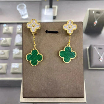 [Elara jewelsry ]CLOVER  2 MOTIFS  DIAMOND  EARRINGS (MULTIPLE CHOICESç´