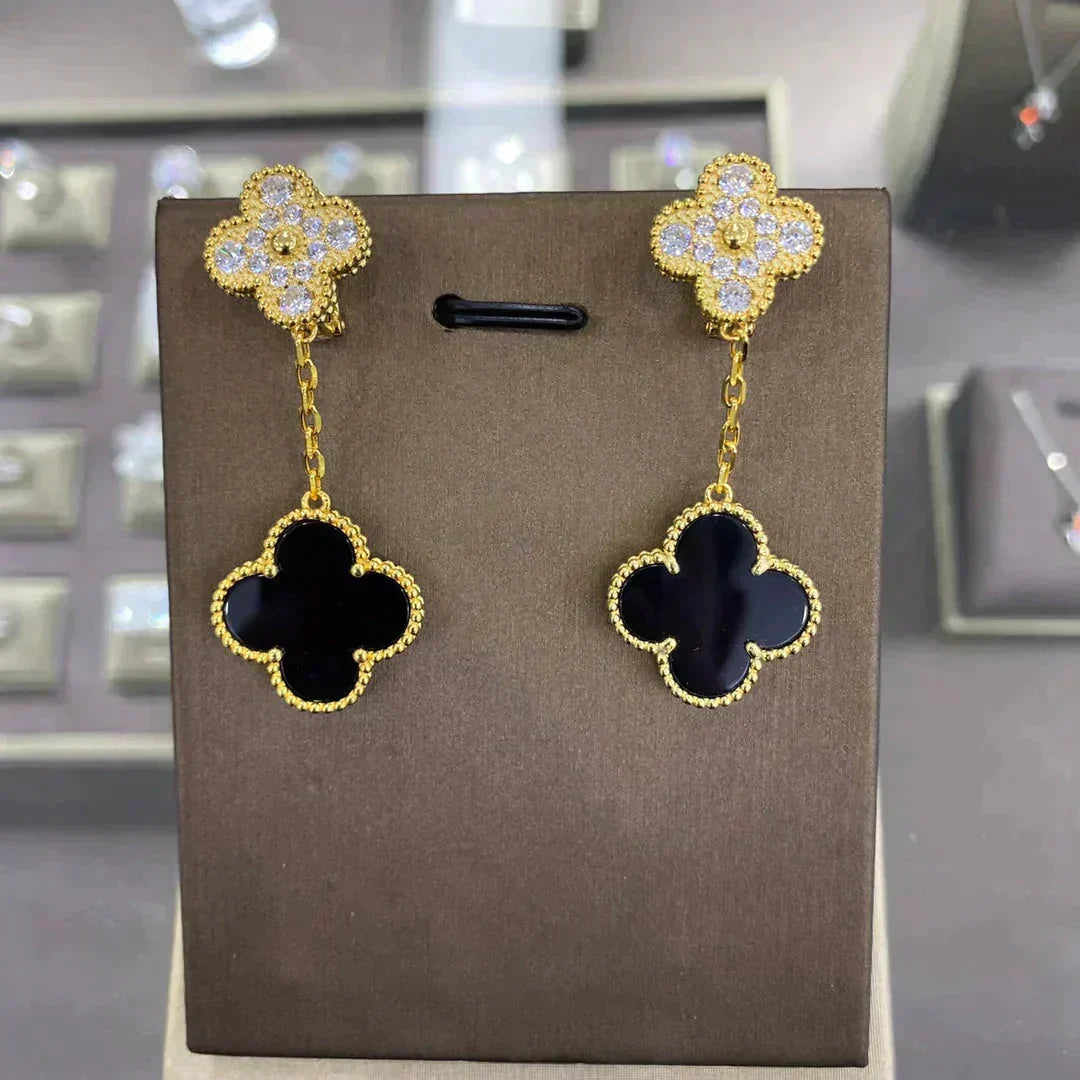 [Elara jewelsry ]CLOVER  2 MOTIFS  DIAMOND  EARRINGS (MULTIPLE CHOICESç´