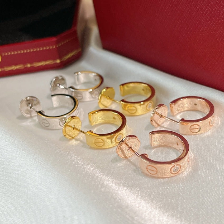[Elara jewelsry ]LOVE EARRINGS 5.7MM 2 DIAMONDS