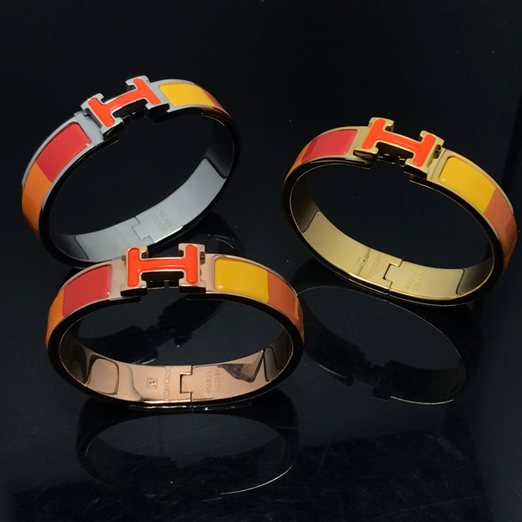 [Elara jewelsry ]H BRACELET ORANGE RAINBOW CERAMIC
