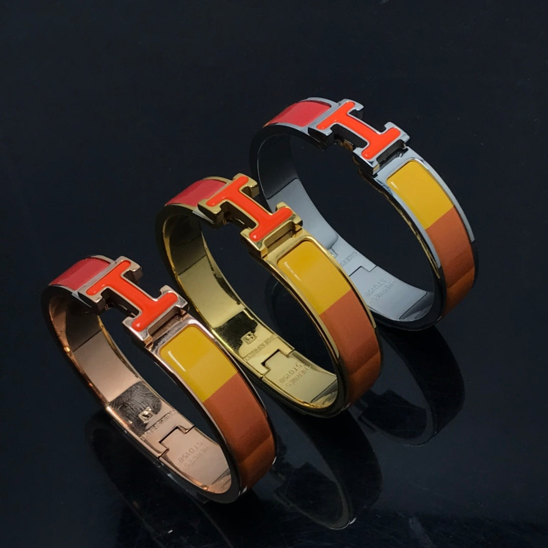 [Elara jewelsry ]H BRACELET ORANGE RAINBOW CERAMIC