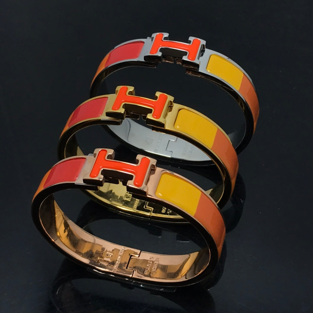 [Elara jewelsry ]H BRACELET ORANGE RAINBOW CERAMIC
