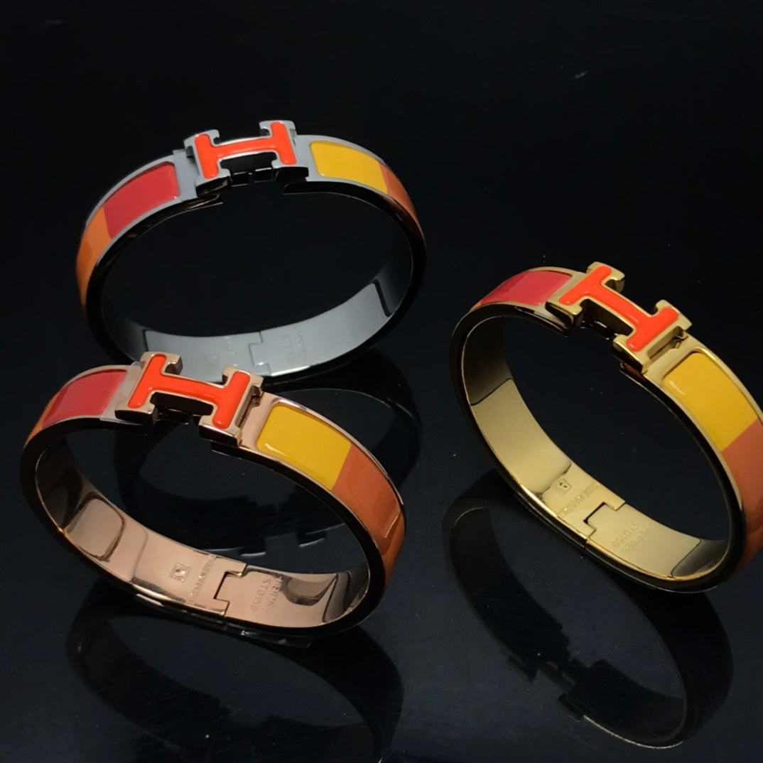 [Elara jewelsry ]H BRACELET ORANGE RAINBOW CERAMIC