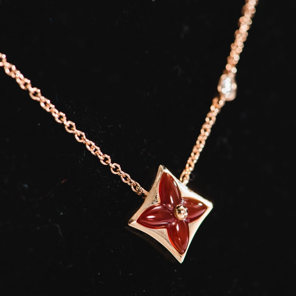 [Elara jewelsry ]STAR NECKLACE PINK GOLD 1 DIAMOND