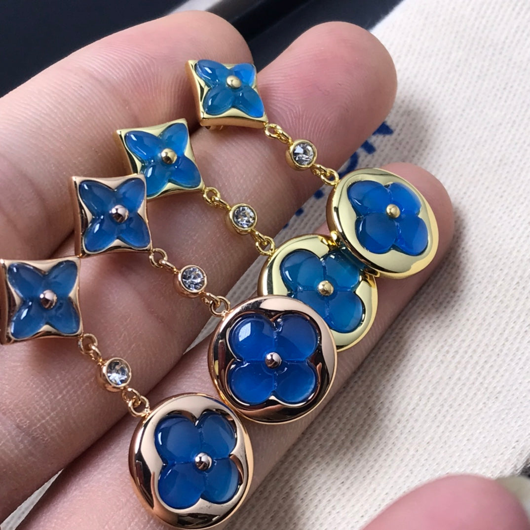 [Elara jewelsry ]STAR AND SUN AGATE DIAMOND EARRINGS
