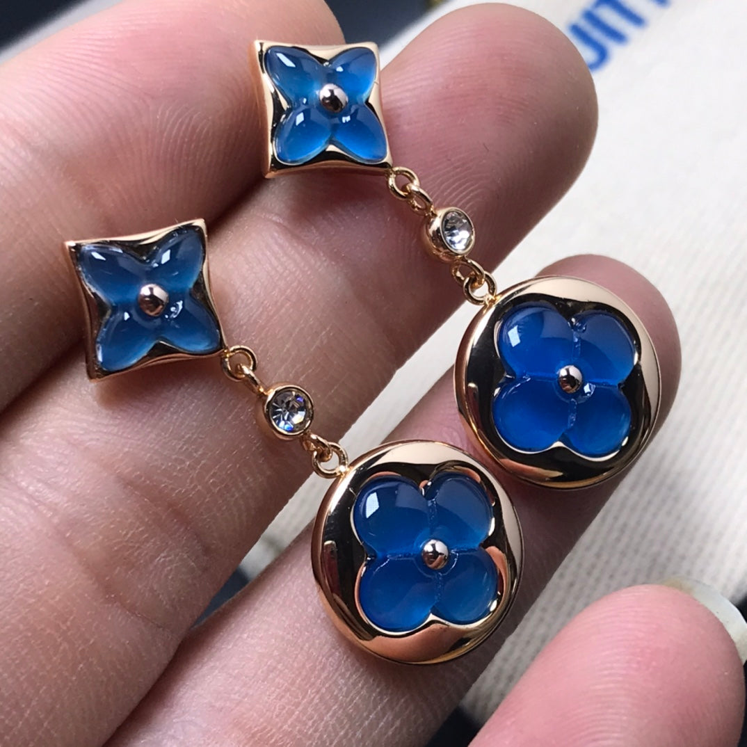 [Elara jewelsry ]STAR AND SUN AGATE DIAMOND EARRINGS