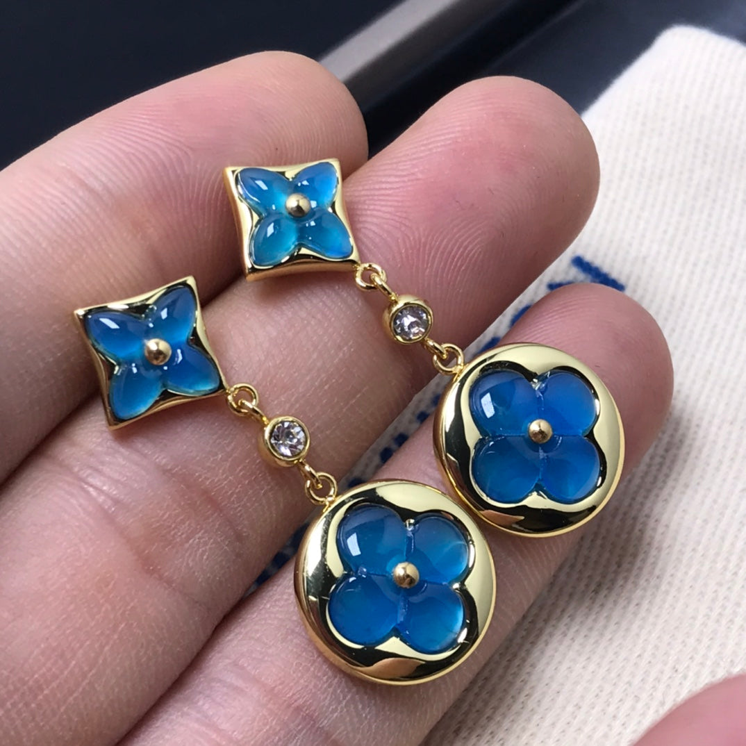 [Elara jewelsry ]STAR AND SUN AGATE DIAMOND EARRINGS