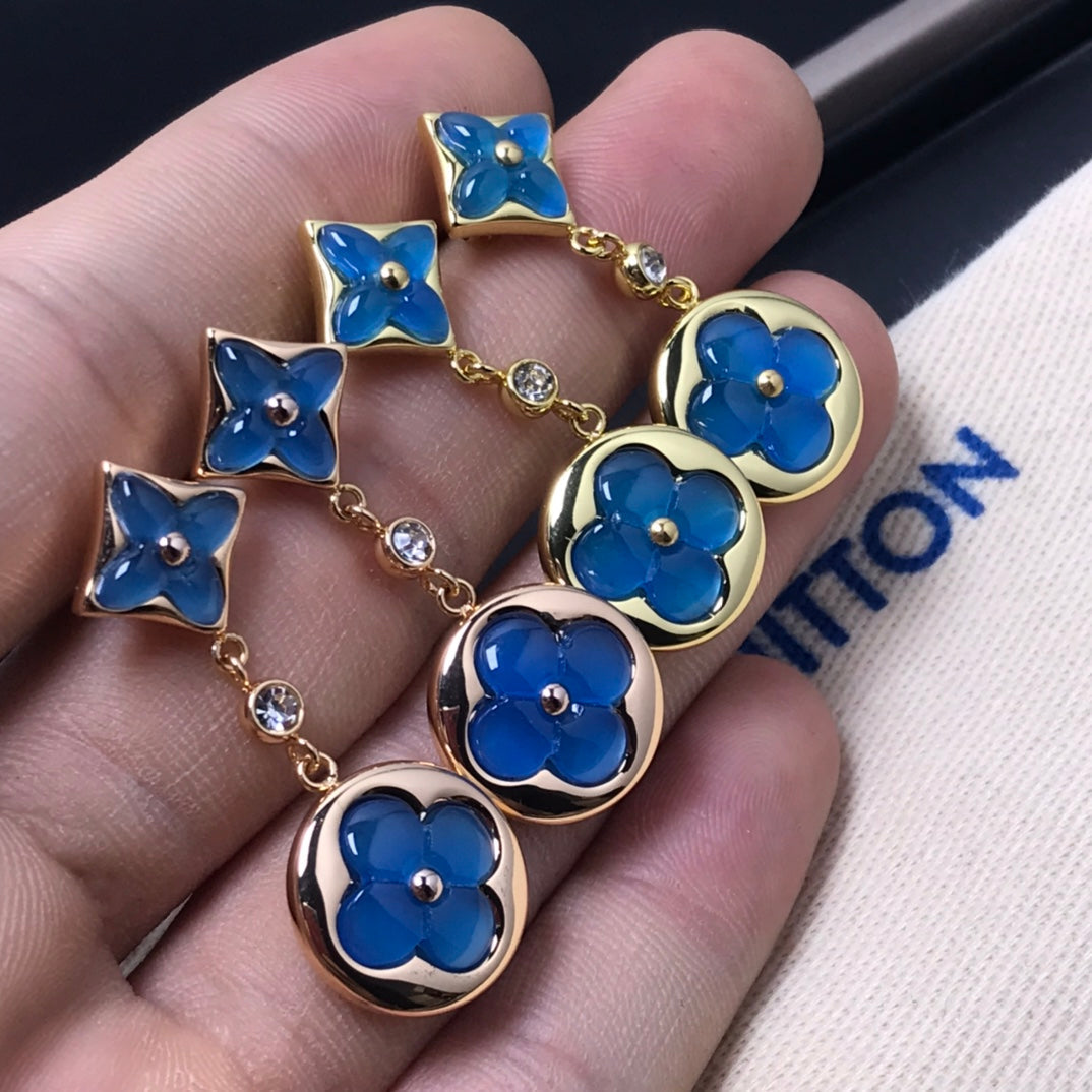 [Elara jewelsry ]STAR AND SUN AGATE DIAMOND EARRINGS