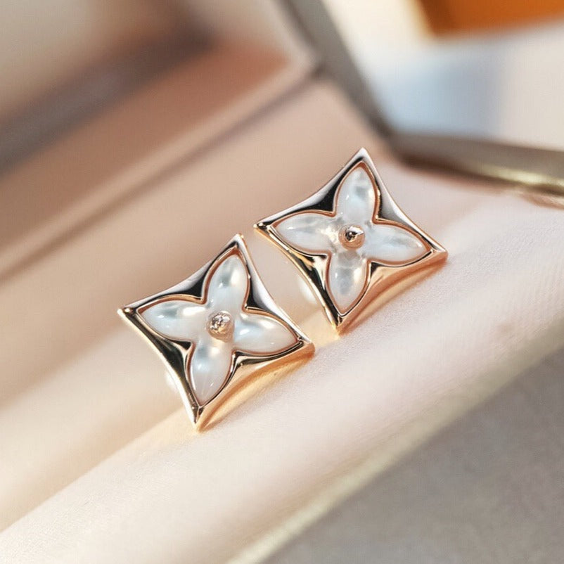 [Elara jewelsry ]STAR MOP PINK GOLD EARRINGS