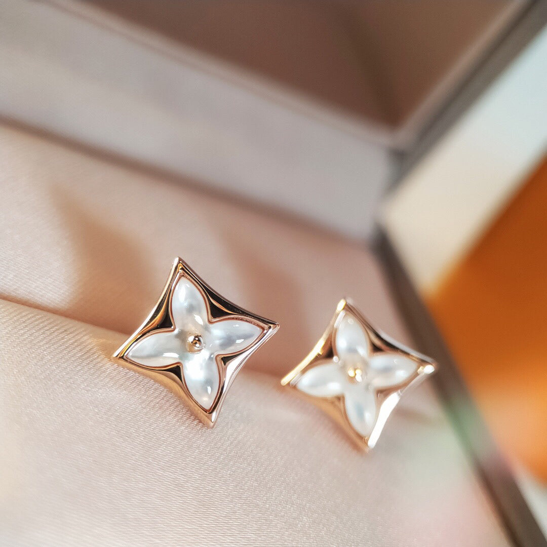 [Elara jewelsry ]STAR MOP PINK GOLD EARRINGS