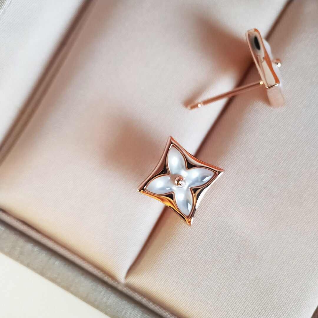[Elara jewelsry ]STAR MOP PINK GOLD EARRINGS