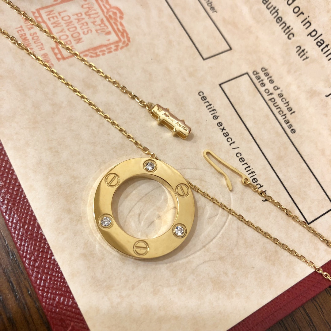 [Elara jewelsry ]LOVE NECKLACE 16MM 3 DIAMONDS