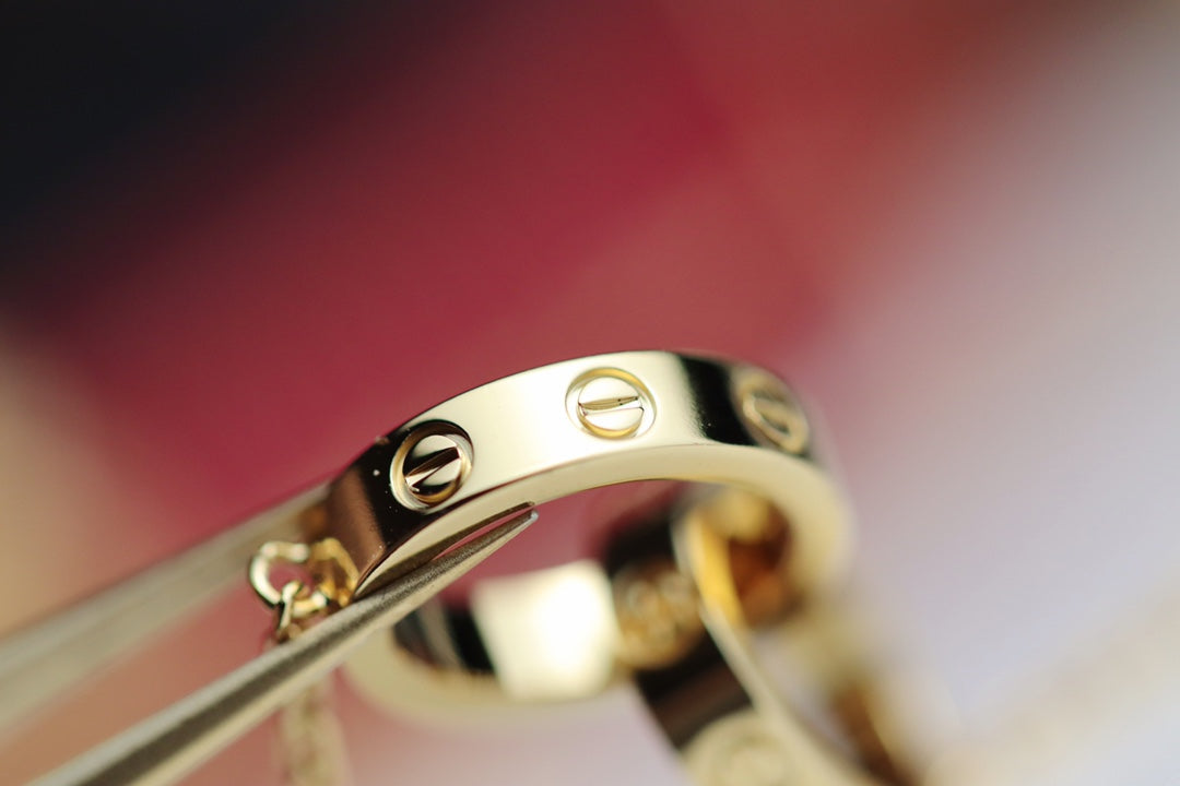 [Elara jewelsry ]LOVE NECKLACE DOUBLE RING GOLD