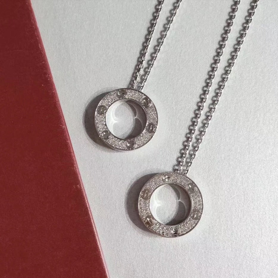 [Elara jewelsry ]LOVE NECKLACE ADJUSTABLE SILVER