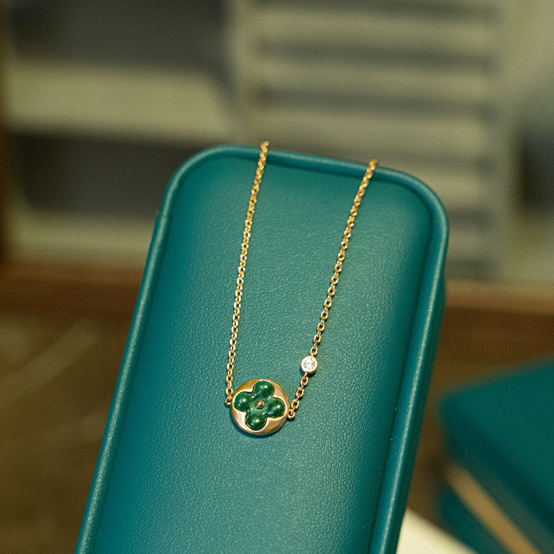 [Elara jewelsry ]SUN MALACHITE 1 DIAMOND PINK GOLD BRACELET