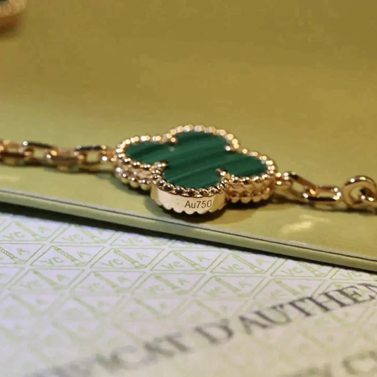 [Elara jewelsry ] CLOVER 5 MOTIF MALACHITE BRACELET COLLECTION