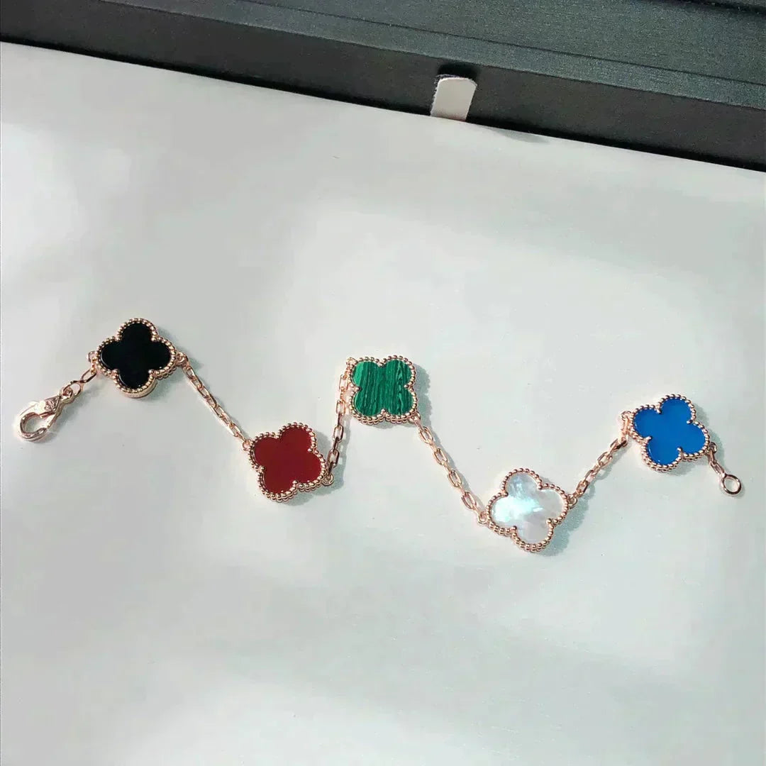 [Elara jewelsry ]CLOVER 5 MOTIFS MULTICOLOR BRACELET