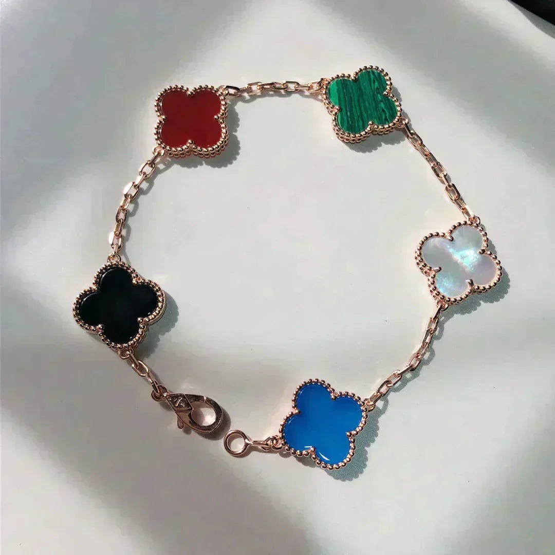 [Elara jewelsry ]CLOVER 5 MOTIFS MULTICOLOR BRACELET