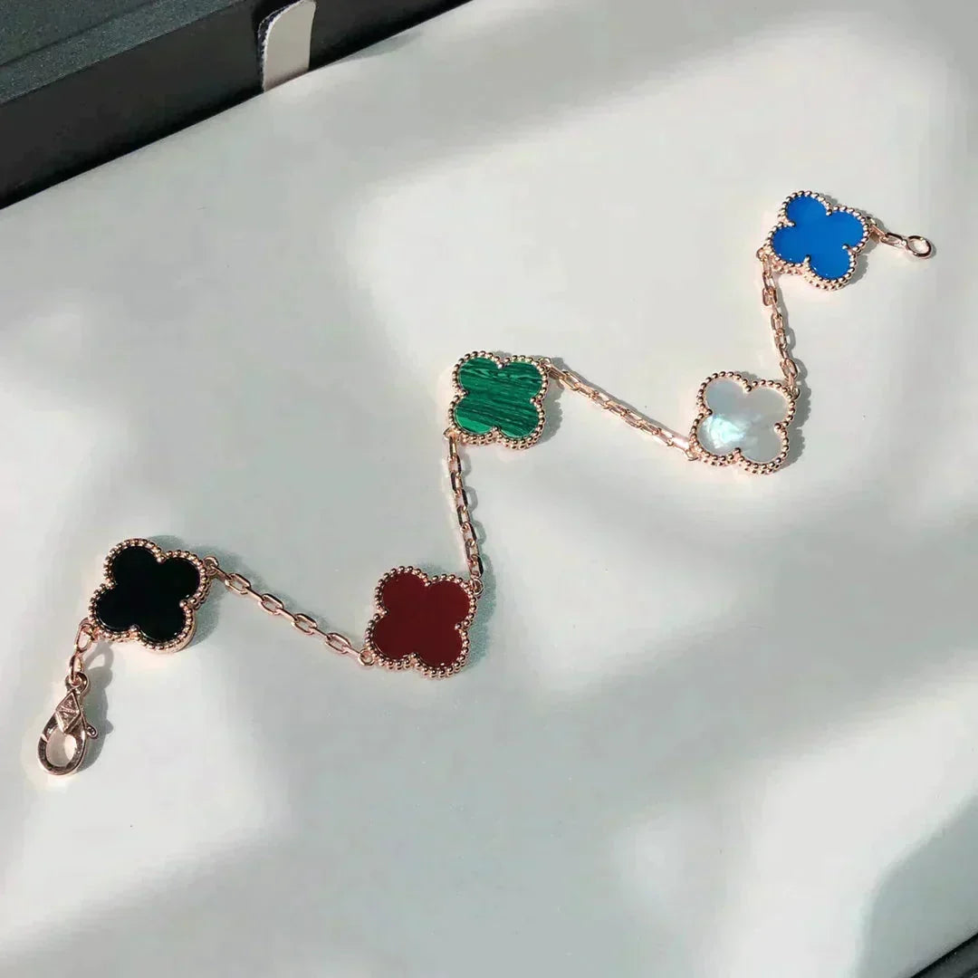 [Elara jewelsry ]CLOVER 5 MOTIFS MULTICOLOR BRACELET