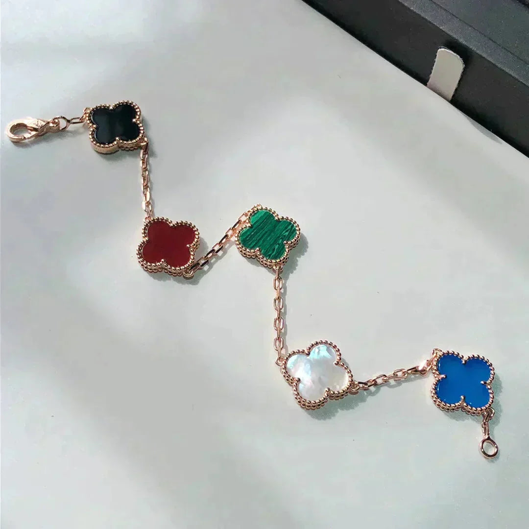 [Elara jewelsry ]CLOVER 5 MOTIFS MULTICOLOR BRACELET