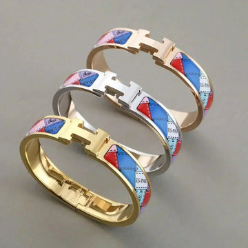 [Elara jewelsry ]H BRACELET DOTTED BORDER 12MM