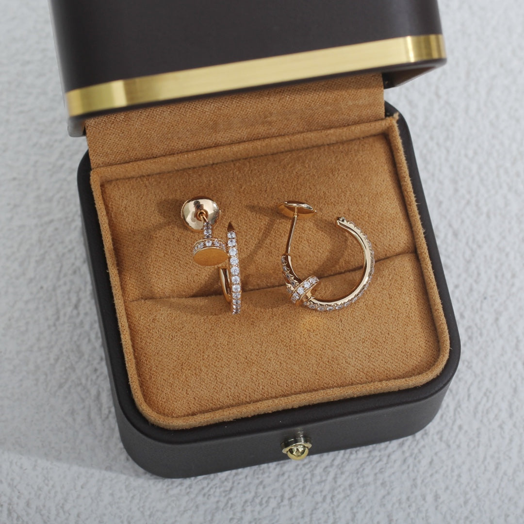 [Elara jewelsry ]JUSTE EARRINGS 12.75MM PINK GOLD DIAMOND