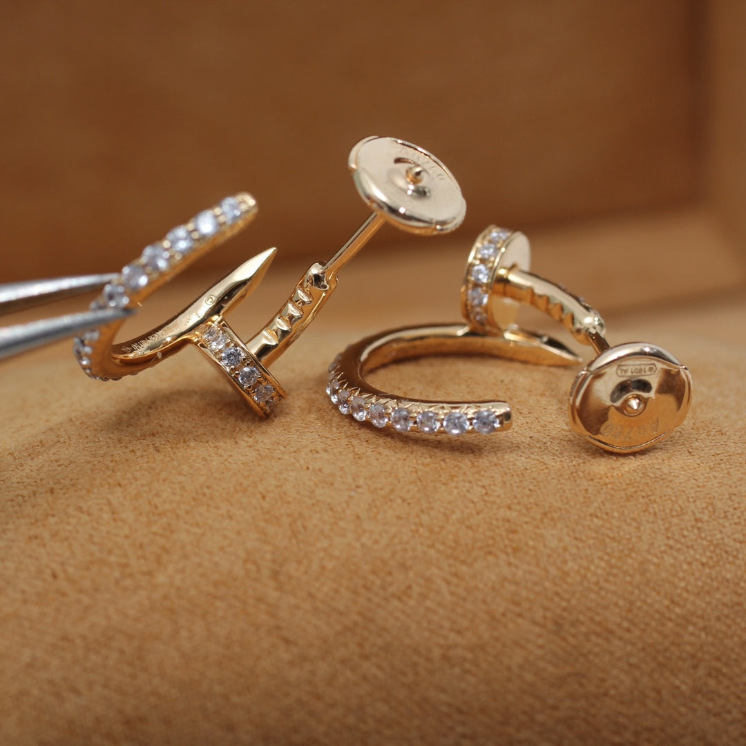 [Elara jewelsry ]JUSTE EARRINGS 12.75MM PINK GOLD DIAMOND