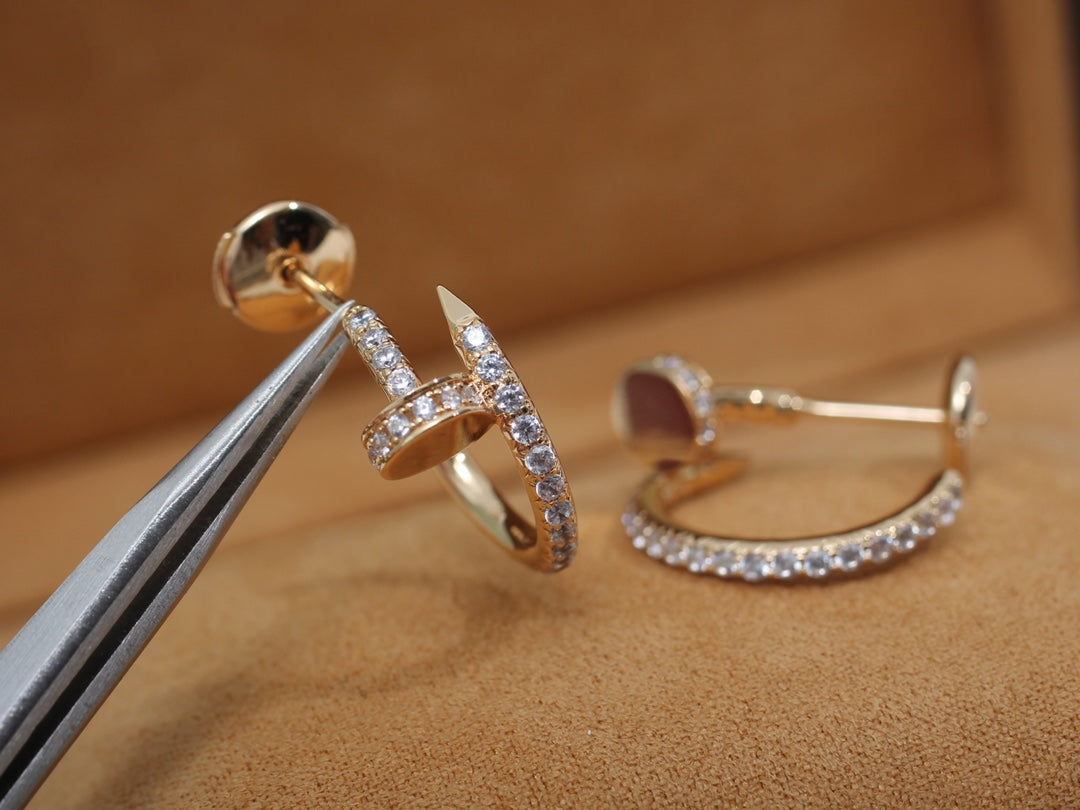 [Elara jewelsry ]JUSTE EARRINGS 12.75MM PINK GOLD DIAMOND