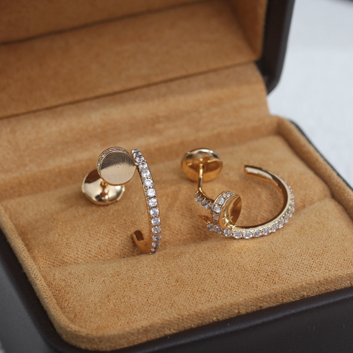 [Elara jewelsry ]JUSTE EARRINGS 12.75MM PINK GOLD DIAMOND