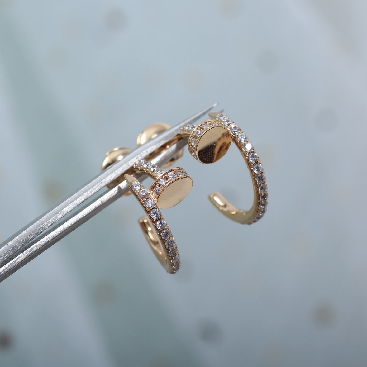 [Elara jewelsry ]JUSTE EARRINGS 12.75MM PINK GOLD DIAMOND