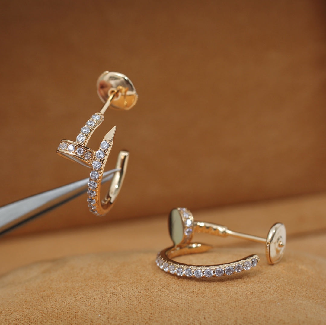 [Elara jewelsry ]JUSTE EARRINGS 12.75MM PINK GOLD DIAMOND