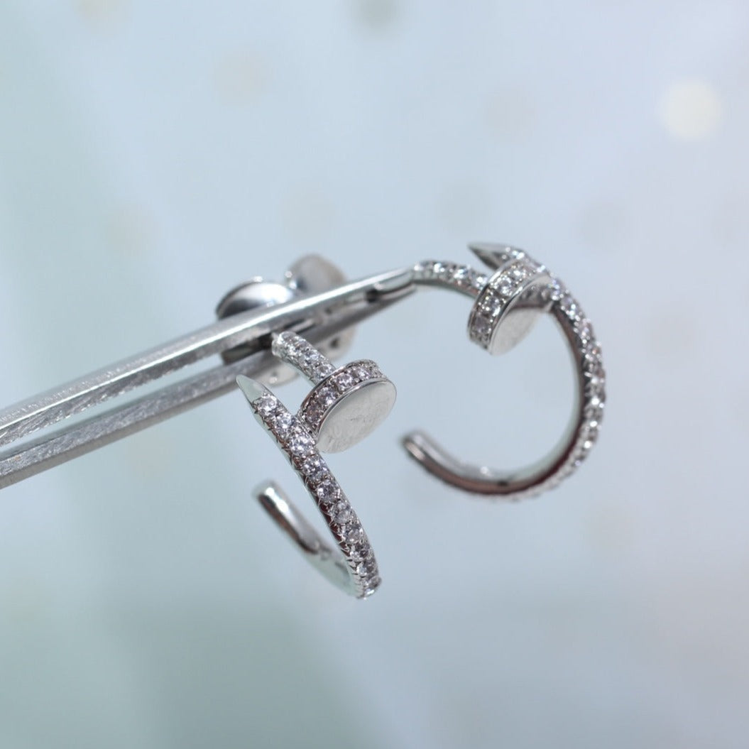 [Elara jewelsry ]JUSTE EARRINGS 12.75MM SILVER DIAMOND