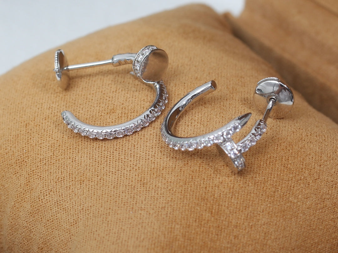 [Elara jewelsry ]JUSTE EARRINGS 12.75MM SILVER DIAMOND